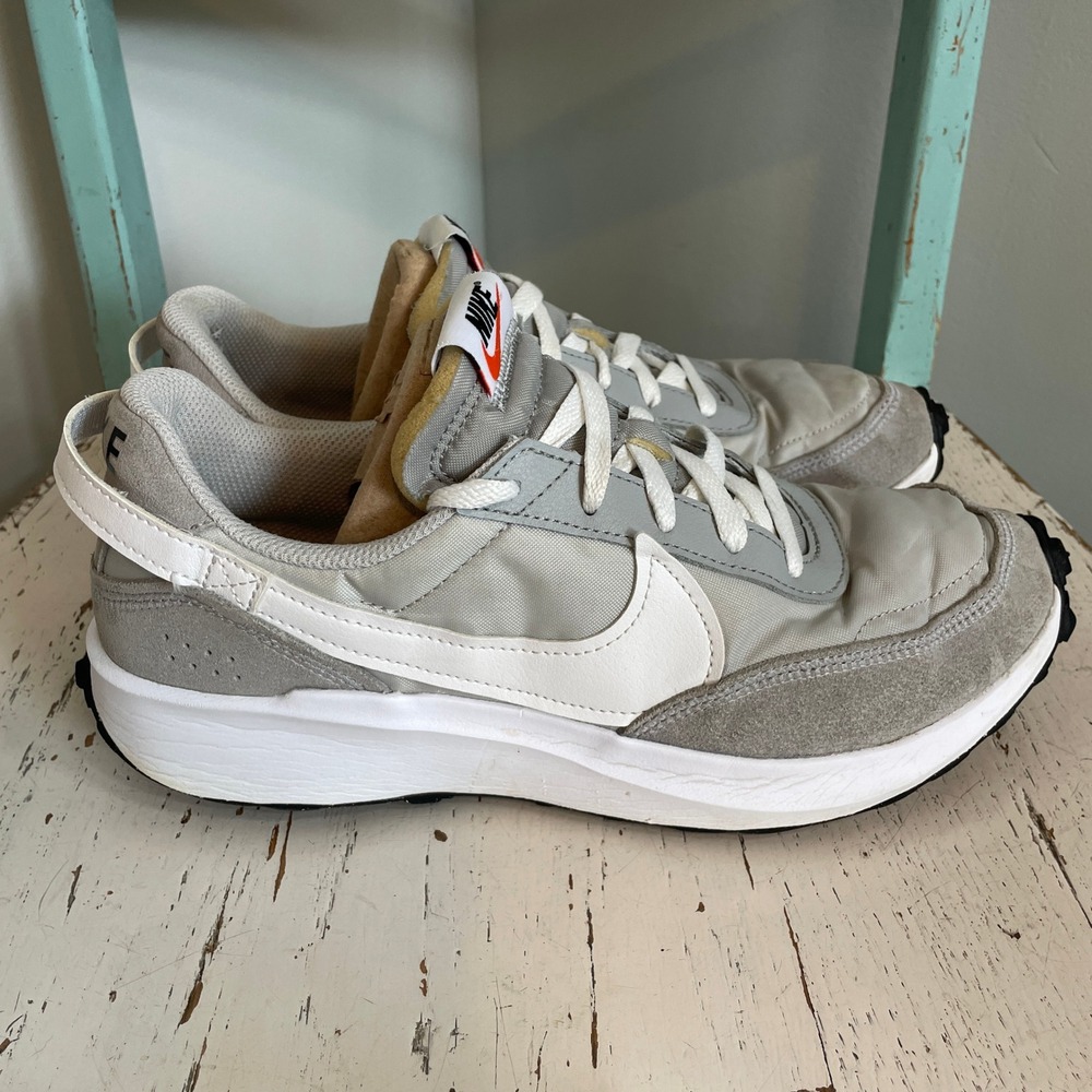 Nike Waffle Debut Grey White Suede Retro Running Sneakers Mens 8.5 Women's 10